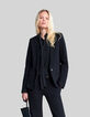 Women's black knit suit jacket-2