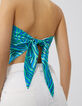 Bustier-foulard turquoise à imprimé zébré Femme-4