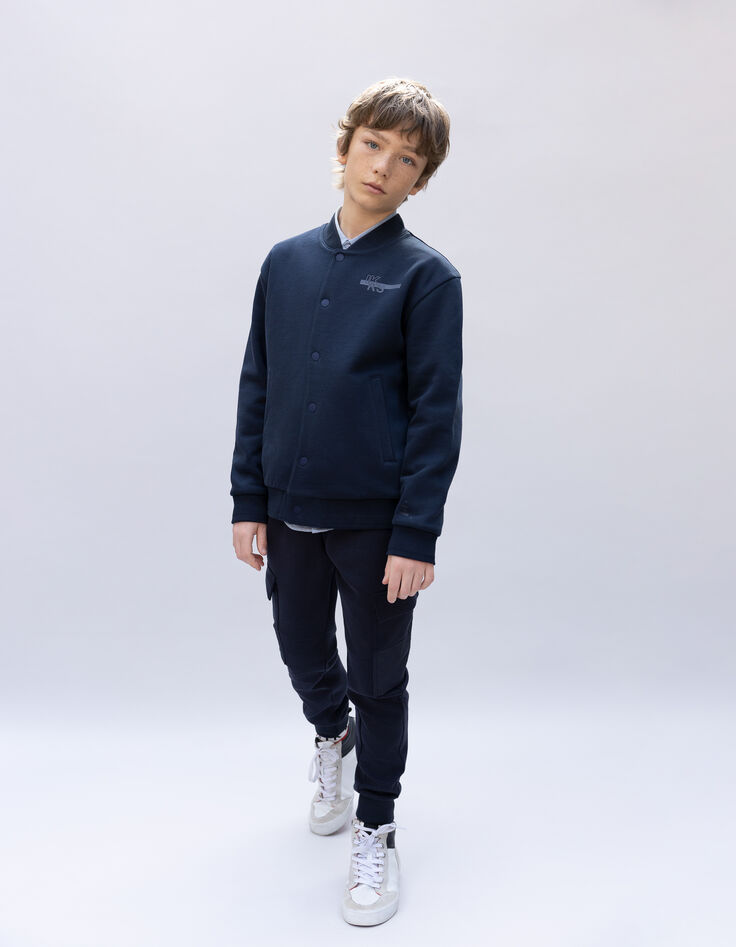 Navy fleece vest met teddy kraag voor jongens-8