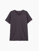 Camiseta L'Essentiel antracita cuello de pico Hombre-1