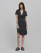 Women's black LENZING™ ECOVERO™ polka dot print dress-1