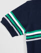 Marine polo tricot met strepenmotief jongens-5