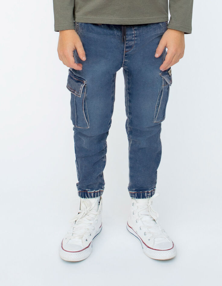 Jogger EASY BATTLE blauwe denim jongens-7