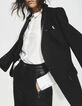 Women’s black Pure Edition suit jacket with leather lapel-2