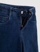 Girls’ blue WIDE LEG jeans, fixed fringed turned up cuffs-5