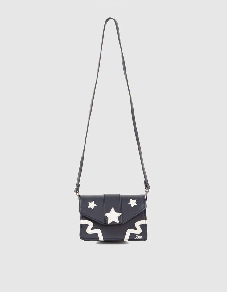 Girls’ navy handbag with silver stars-3