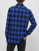 Men’s electric blue checkerboard REGULAR shirt-3