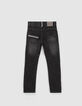 Graue robuste SLIM-Jungenjeans mit Print-4