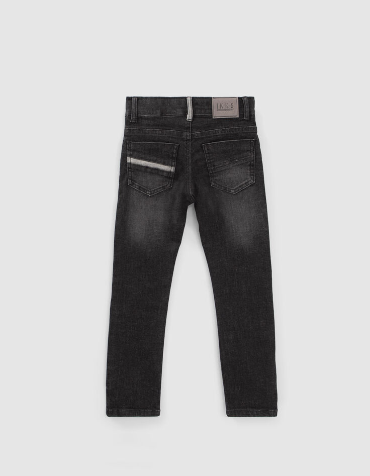 Boys’ grey super-resistant SLIM jeans with print-4