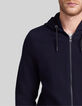 Men’s navy textured hooded cardigan-4