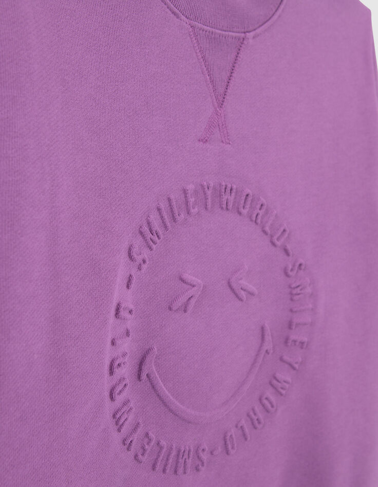 Boys’ purple sweatshirt with embossed SMILEYWORLD image-6