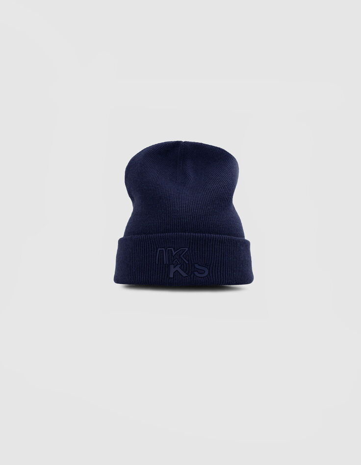 Boys' navy knit cap with gum logo-2