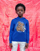 Boys’ blue Intarsia Bulldog knit sweater-2