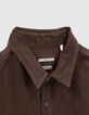 Chemise regular dark choco en velours milleraies homme-2