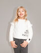 Girl's ecru knitted sweater with embroidered message-1