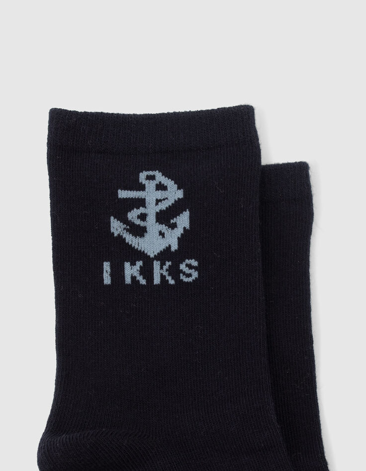 Chaussettes marine, blanches, bleues-9