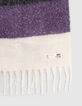 Girls’ black, ecru, purple striped scarf-4