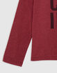 Boy's red slogan print and embroidered sequin T-shirt-4