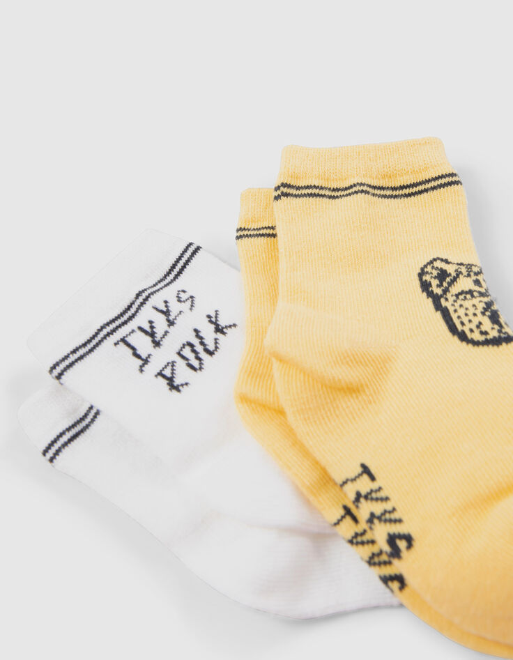 Baby boys’ yellow and white socks-5