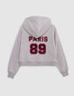 Girl's grey hoodie with XL number embroidery and print-5