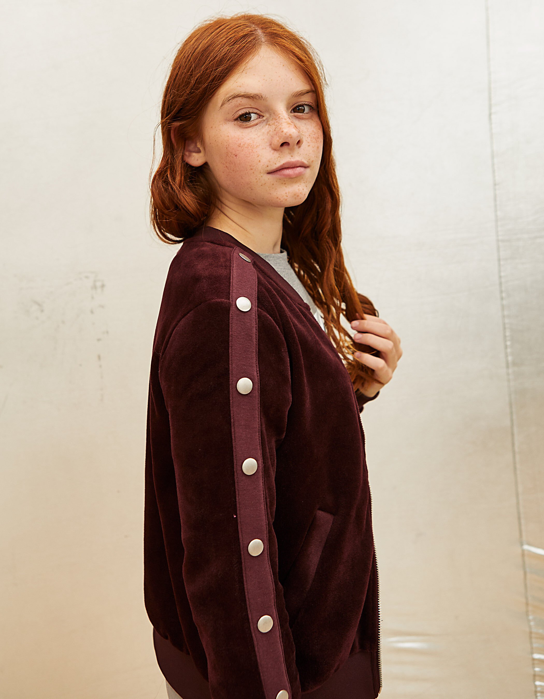 Girls 2025 maroon cardigan