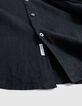 Chemise SLIM noire 100% lin Homme-4