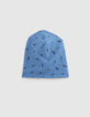 Blaue Babywendemütze mit Rocker-Print aus Biobaumwolle-5