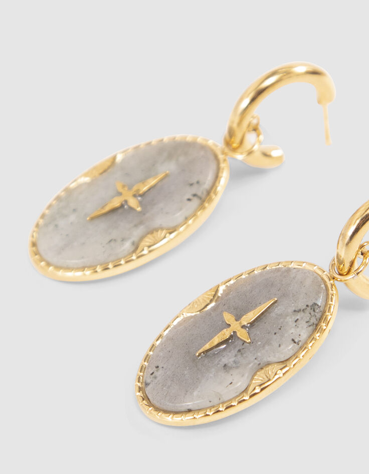 Women’s medallion earrings with cross-2