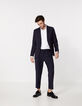 Men’s navy fine-stripe CROPPED suit trousers-7