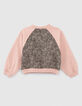 Roze sweater met grafische print meisjes-2