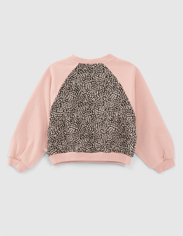 Roze sweater met grafische print meisjes-2
