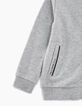 Boys' grey marl embroidered back cardigan -4