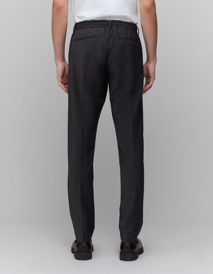 Pantalón de chándal de cuadros antracita para hombre-3