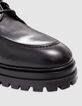 Men's black leather notched Derbies-4