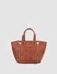 Sac cabas 1440 Small orange cuir embossé croco Femme-3