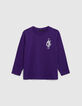 Boys’ purple T-shirt, ace of spades image front and back-2