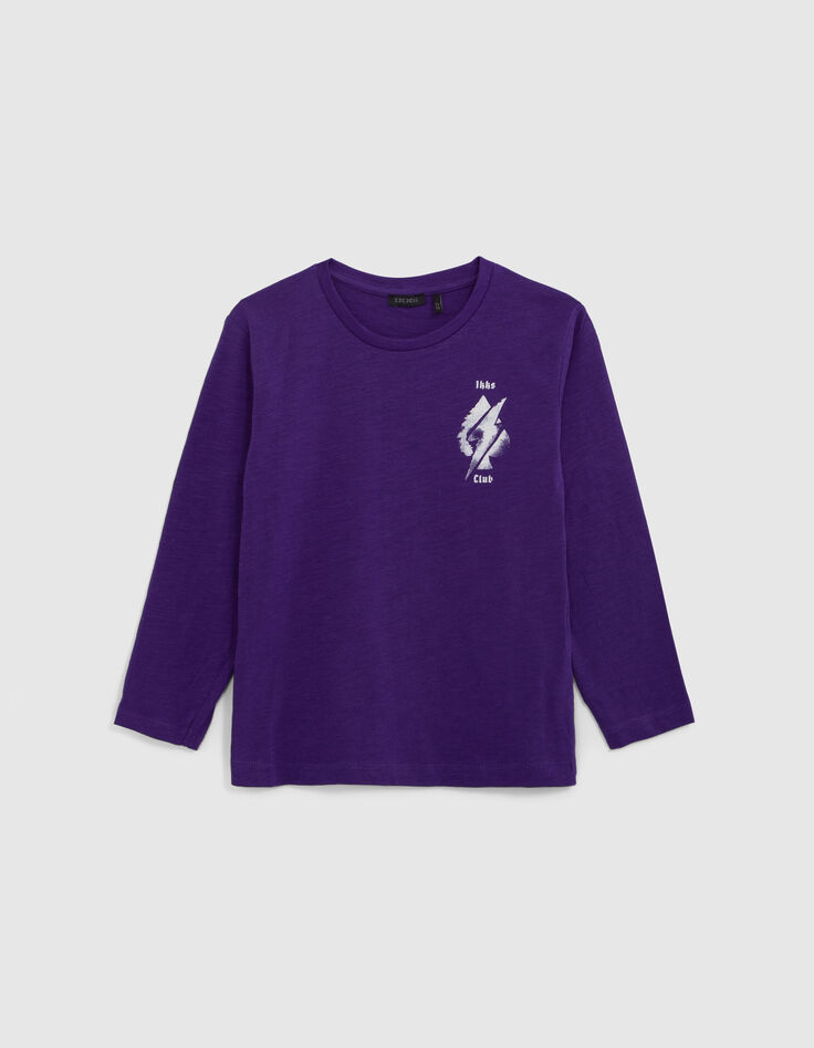 Boys’ purple T-shirt, ace of spades image front and back-2