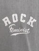 Graues Damen-Sweatshirt, BW, Acid-Wash, Feminist-Rock-2