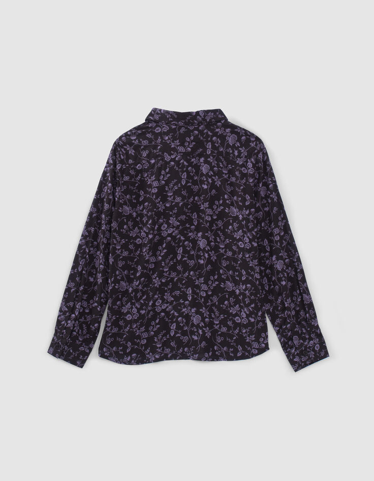Camisa violeta y negra LENZING™ ECOVERO™ flores niño-6