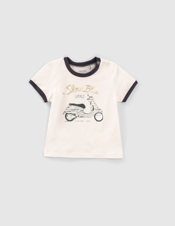Conjunto jogging estampado y camiseta blanca bebé niño-3