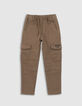 Upcycled JOGGER camel jeans for boys in a battle spirit-3