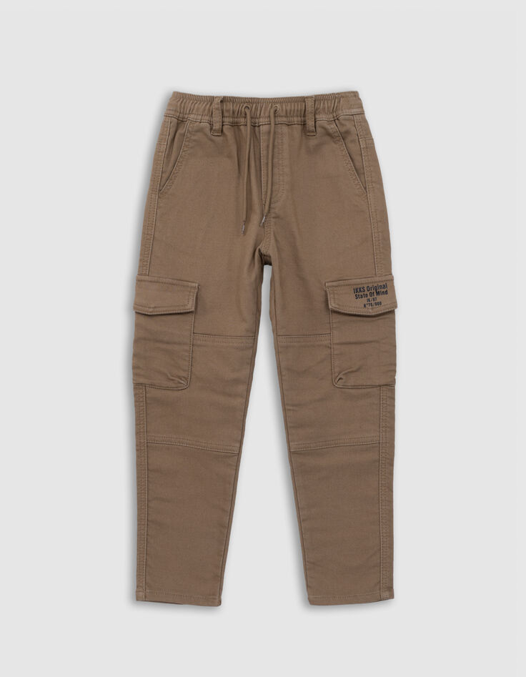 Upcycled JOGGER camel jeans for boys in a battle spirit-3