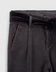 Girls’ grey flowing LYOCELL® trousers, velvet waistband-3