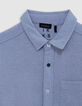 Boy's blue denim-effect knit shirt-3