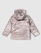 Girls’ violet Sherpa/bronze reversible padded jacket-5