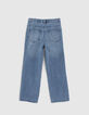 Girls' medium blue wide leg jeans-3
