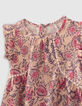 Roze blouse kasjmier bloemenprint EcoVero™ babymeisjes-4