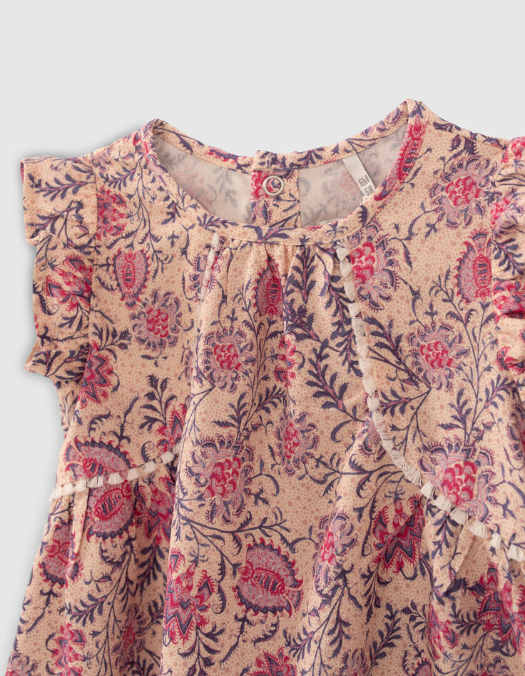 Roze blouse kasjmier bloemenprint EcoVero™ babymeisjes-4