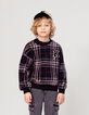 Boy's black recycled sherpa plaid sweatshirt-1