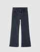 Girls' dark grey FLARE jeans-4